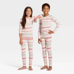Kids' "Let It Snow" Fair Isle Cozy Knit Long Sleeve Shirt And Pants Holiday Matching Family Pajama Set - Wondershop™ Cream -Christmas Sale Store GUEST 008e2cd8 3dd0 40c5 b849 eafd86e901cb