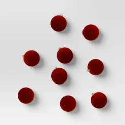 9ct 80mm Christmas Flocked Ball Ornament Set - Wondershop™ -Christmas Sale Store GUEST 03a38f0b 9747 4195 9b6a b8bb87f382a7