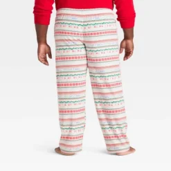 Men's "Let It Snow" Fair Isle Microfleece Holiday Matching Family Pajama Pants - Wondershop™ Cream