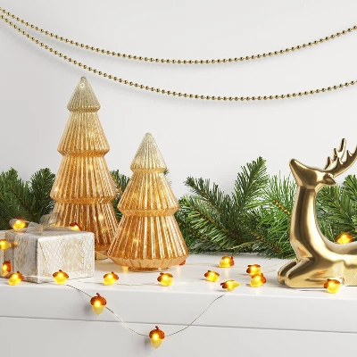 30ct LED Battery Operated Christmas Acorn Dew Drop Lights Warm White With Gold Wire - Wondershop™ 1 30ct LED Battery Operated Christmas Acorn Dew Drop Lights Warm White With Gold Wire - Wondershop™