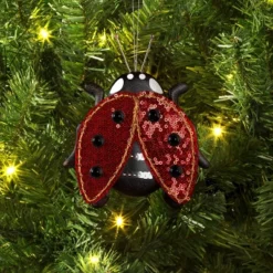 Christmas Fabric Lady Bug Ornament - Wondershop™