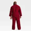 Men's Plaid Flannel Long Sleeve Shirt And Pants Holiday Matching Family Pajama Set - Wondershop™ Red/Black