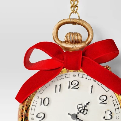 Christmas Glass Pocket Watch Ornament - Wondershop™ 2 Christmas Glass Pocket Watch Ornament - Wondershop™ - Image 2