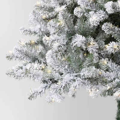 7.5' Pre-Lit Flocked Full Alberta Spruce Artficial Christmas Tree With Warm White LED Lights - Wondershop™ 3 7.5' Pre-Lit Flocked Full Alberta Spruce Artficial Christmas Tree With Warm White LED Lights - Wondershop™ - Image 3