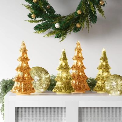 14" Christmas Mercury Lit Glass Tiered Tree Decor - Wondershop™ 1 14" Christmas Mercury Lit Glass Tiered Tree Decor - Wondershop™