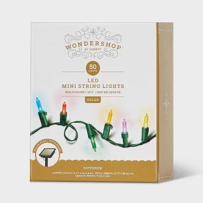 50ct Solar LED Christmas Indoor Outdoor Mini String Lights With Green Wire - Wondershop™ 4 50ct Solar LED Christmas Indoor Outdoor Mini String Lights With Green Wire - Wondershop™ - Image 4