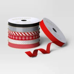 7ct 70' Christmas Fabric Ribbon Red/Black/Silver/White - Wondershop™ 3 7ct 70' Christmas Fabric Ribbon Red/Black/Silver/White - Wondershop™ -Christmas Sale Store GUEST 0ea947f0 4fe4 4bc3 8a17 c190ed6e3202
