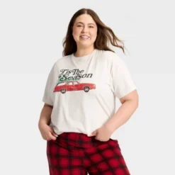 Women's "Tis The Season" Short Sleeve Holiday Matching Family Pajama Shirt - Wondershop™ Cream -Christmas Sale Store GUEST 11c4a263 a039 40bd b213 08169d1273e4