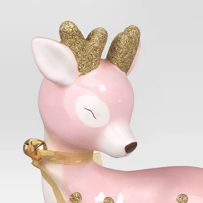 Christmas Ceramic Sitting Deer Décor Pink - Wondershop™ 3 Christmas Ceramic Sitting Deer Décor Pink - Wondershop™ - Image 3