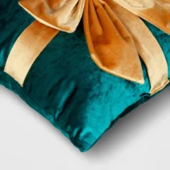16"x6" Christmas Green Velvet Square Pillow With Teal Bow - Wondershop™ 5 16"x6" Christmas Green Velvet Square Pillow With Teal Bow - Wondershop™ -Christmas Sale Store GUEST 12cd500e 851a 448c b5f6 f47520195518