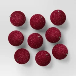 9ct 80mm Christmas Flocked Ball Ornament Set - Wondershop™ -Christmas Sale Store GUEST 181fadde 19aa 4c5a a47b 843273c5dce6