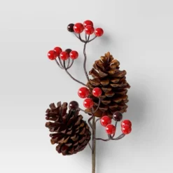 4pc Christmas Pick Set 2 Iced Pinecone 2 Red Berry With Pinecones - Wondershop™ -Christmas Sale Store GUEST 1a06ac68 dd01 4157 8dfe 69ce307fe686