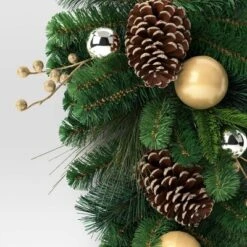 28" Decorated Pine Hanging Christmas Artificial Swag Green/Champagne Gold - Wondershop™ -Christmas Sale Store GUEST 1a5b0d25 77a4 4ea1 9d15 5d31775137f8