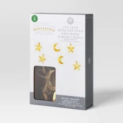 10ct LED Battery Operated Mercury Star And Moon Christmas Indoor/Outdoor Novelty String Lights Warm White With Silver Wire - Wondershop™ -Christmas Sale Store GUEST 1d04b2e6 cbf7 40a2 a15e 524c43829ce2