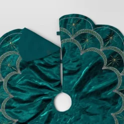 48" Christmas Dia Art Deco Embellished Soft Velvet Tree Skirt Green - Wondershop™ -Christmas Sale Store GUEST 25dbeb83 d77f 4e3d bfff 3f32eebb396f