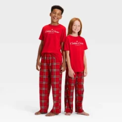 Kids' "Cabin Crew" Short Sleeve Holiday Matching Family Pajama Shirt - Wondershop™ Red -Christmas Sale Store GUEST 28f0e2af f72e 42f4 9932 9bfe2c724773