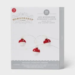30ct LED Dewdrop With Red Mushrooms Christmas Indoor Novelty String Lights Warm White With Silver Wire - Wondershop™: Fairy Lights -Christmas Sale Store GUEST 29b7d827 6c97 4c3f a5ff f33b1b3adbdc