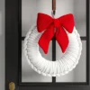 24" Christmas White Tube Yarn Red Bow Wreath - Wondershop™ -Christmas Sale Store GUEST 308afdd6 22f8 4634 9974 5b10d0e53697
