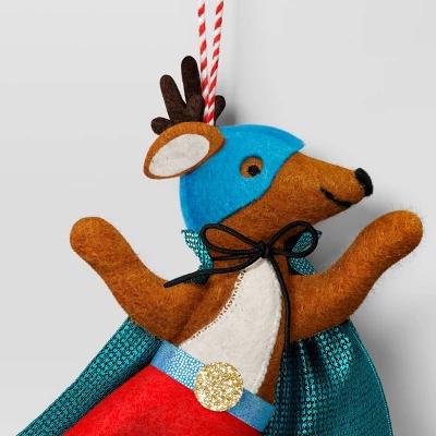 5.25" Christmas Fabric Superhero Ornament Reindeer - Wondershop™ 2 5.25" Christmas Fabric Superhero Ornament Reindeer - Wondershop™ - Image 2