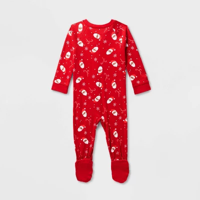 Baby Santa Print Ribbed Holiday Matching Family Footed Pajama - Wondershop™ Red 1 Baby Santa Print Ribbed Holiday Matching Family Footed Pajama - Wondershop™ Red