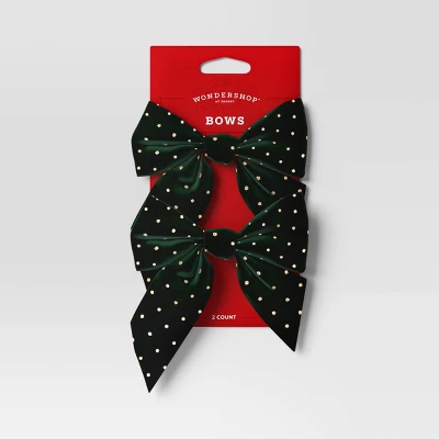 2ct Metallic Polka Dot Christmas Decorative Bow - Wondershop™ 3 2ct Metallic Polka Dot Christmas Decorative Bow - Wondershop™ - Image 3