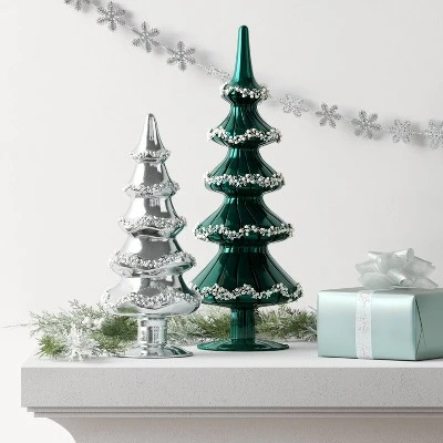 14.75" Christmas Glass Tree Green - Wondershop™ 1 14.75" Christmas Glass Tree Green - Wondershop™