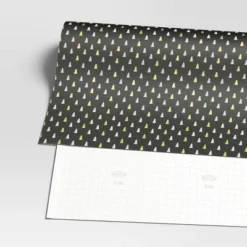 30” 25 Sq Ft Christmas Roll Wrap Gold/Silver Trees On Black - Wondershop™ -Christmas Sale Store GUEST 3f927602 0632 446d 971a 8a0017398061