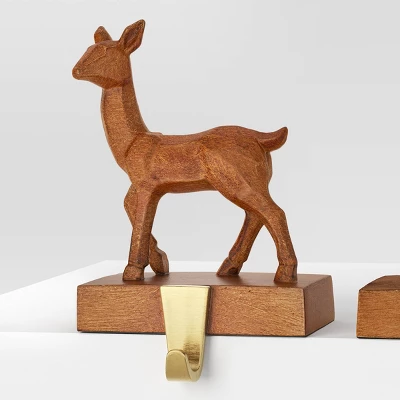 4pk Christmas Natural Carved Looking Deer - Wondershop™ 3 4pk Christmas Natural Carved Looking Deer - Wondershop™ - Image 3