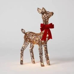 LED Faux Rattan Fawn With Red Bow Christmas Novelty Sculpture Light - Wondershop™ 9 LED Faux Rattan Fawn With Red Bow Christmas Novelty Sculpture Light - Wondershop™ -Christmas Sale Store GUEST 452f3118 833b 449c 8777 afc91f3b2845