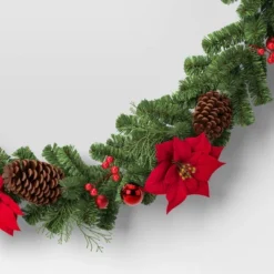 6' Cedar With Poinsettia Flowers And Pinecones Christmas Artificial Garland - Wondershop™: Traditional Decor, Indoor/Sheltered Outdoor Use 3 6' Cedar With Poinsettia Flowers And Pinecones Christmas Artificial Garland - Wondershop™: Traditional Decor, Indoor/Sheltered Outdoor Use -Christmas Sale Store GUEST 460a93c3 f26e 4d88 ac75 4923b1fa7671