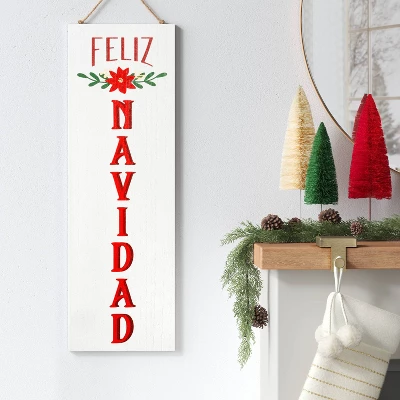 Reversible 'Felices Fiestas' To 'Feliz Navidad' Wood Christmas Wall Décor Dark Red/White - Wondershop™ 1 Reversible 'Felices Fiestas' To 'Feliz Navidad' Wood Christmas Wall Décor Dark Red/White - Wondershop™