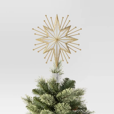 14.5" Lit-Led Gold Starburst Painted Gold Beads Warm White Lights Christmas Tree Topper - Wondershop™ 2 14.5" Lit-Led Gold Starburst Painted Gold Beads Warm White Lights Christmas Tree Topper - Wondershop™ - Image 2