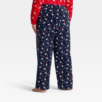 Women's Santa Print Microfleece Holiday Matching Family Pajama Pants - Wondershop™ Navy Blue 1 Women's Santa Print Microfleece Holiday Matching Family Pajama Pants - Wondershop™ Navy Blue