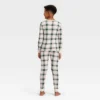 Kids' Plaid Ribbed Long Sleeve Shirt And Pants Holiday Matching Family Pajama Set - Wondershop™ Cream -Christmas Sale Store GUEST 4cba9cb6 415c 4122 849c 9e5bf3dc047f