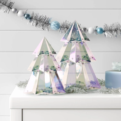 9.6" Christmas Lit Iridescent Tree Decor - Wondershop™ 1 9.6" Christmas Lit Iridescent Tree Decor - Wondershop™