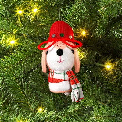 Fabric Dog Head Plaid Scarf Christmas Tree Ornament - Wondershop™ 1 Fabric Dog Head Plaid Scarf Christmas Tree Ornament - Wondershop™