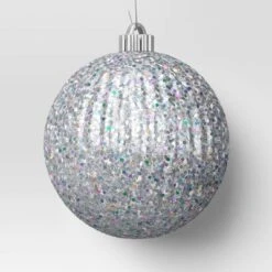 4ct 150mm Christmas Iridescent Glitter Ornament Set Sliver - Wondershop™ -Christmas Sale Store GUEST 51750a29 0c71 4d08 a808 4a30e9f8dc26