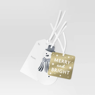 50ct Christmas Tie-On Gift Tags Gold/White/Silver - Wondershop™ 2 50ct Christmas Tie-On Gift Tags Gold/White/Silver - Wondershop™ - Image 2