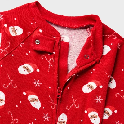 Baby Santa Print Ribbed Holiday Matching Family Footed Pajama - Wondershop™ Red 2 Baby Santa Print Ribbed Holiday Matching Family Footed Pajama - Wondershop™ Red - Image 2