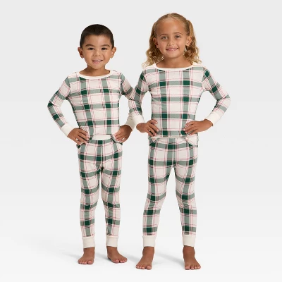 Toddler Plaid Ribbed Long Sleeve Shirt And Pants Holiday Matching Family Pajama Set - Wondershop™ Cream 5 Toddler Plaid Ribbed Long Sleeve Shirt And Pants Holiday Matching Family Pajama Set - Wondershop™ Cream - Image 5