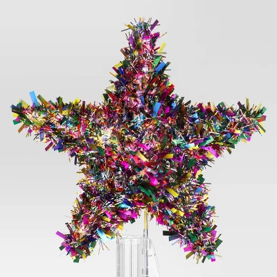 11" Lit-Led Multi Tinsel Star Twinkle Warm White Lights Christmas Tree Topper - Wondershop™ 3 11" Lit-Led Multi Tinsel Star Twinkle Warm White Lights Christmas Tree Topper - Wondershop™ - Image 3