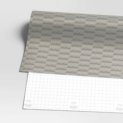 30” 25 Sq Ft Christmas Roll Wrap Black/Gold Merry Christmas On Grey - Wondershop™ 2 30” 25 Sq Ft Christmas Roll Wrap Black/Gold Merry Christmas On Grey - Wondershop™ - Image 2