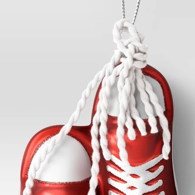 5.31" Christmas Glass Red Sneakers Ornament - Wondershop™ 2 5.31" Christmas Glass Red Sneakers Ornament - Wondershop™ - Image 2