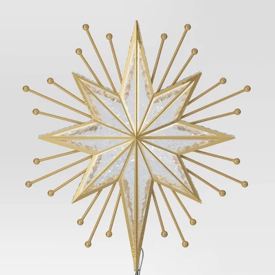 14.5" Lit-Led Gold Starburst Painted Gold Beads Warm White Lights Christmas Tree Topper - Wondershop™ 3 14.5" Lit-Led Gold Starburst Painted Gold Beads Warm White Lights Christmas Tree Topper - Wondershop™ - Image 3