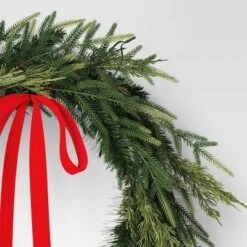 28" Christmas Led Mixed Norfolk And Cedar Wreath With Red Velvet Bow - Wondershop™ -Christmas Sale Store GUEST 73d6f5b1 5fde 46fb a46b 0283fb96ec28