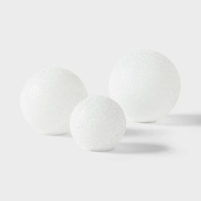 3pc LED Glittered Globe Christmas Novelty Sculpture Light White - Wondershop™ 2 3pc LED Glittered Globe Christmas Novelty Sculpture Light White - Wondershop™ - Image 2