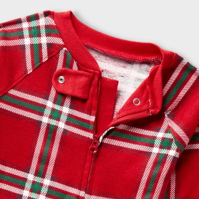 Baby Plaid Ribbed Holiday Matching Family Footed Pajamas - Wondershop™ Red 2 Baby Plaid Ribbed Holiday Matching Family Footed Pajamas - Wondershop™ Red - Image 2