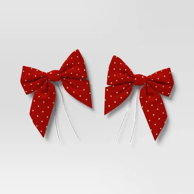 2ct Metallic Polka Dot Christmas Decorative Bow - Wondershop™ 4 2ct Metallic Polka Dot Christmas Decorative Bow - Wondershop™ - Image 4