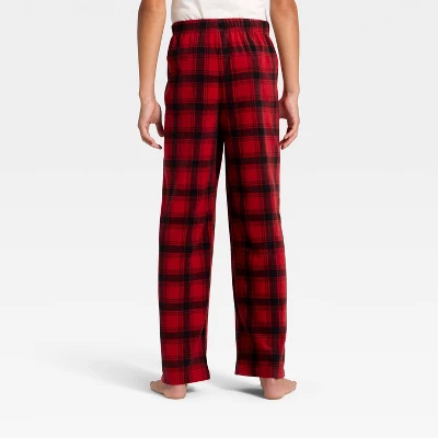 Kids' Plaid Microfleece Holiday Matching Family Pajama Pants - Wondershop™ Red/Black 2 Kids' Plaid Microfleece Holiday Matching Family Pajama Pants - Wondershop™ Red/Black - Image 2