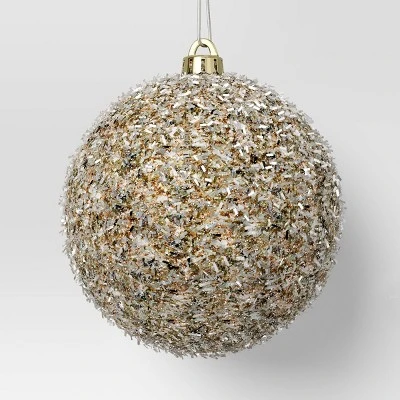 9ct Christmas Tinsel Ball Champagne - Wondershop™ 3 9ct Christmas Tinsel Ball Champagne - Wondershop™ - Image 3